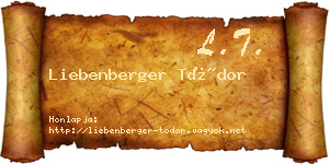 Liebenberger Tódor névjegykártya